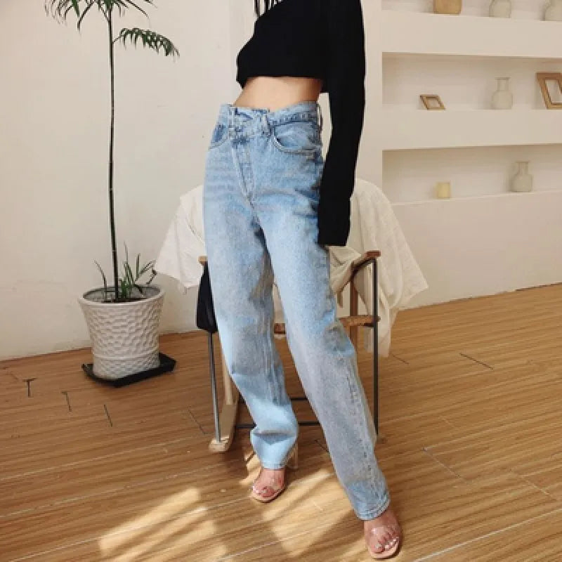 Loose Asymmetrical Denim Pants