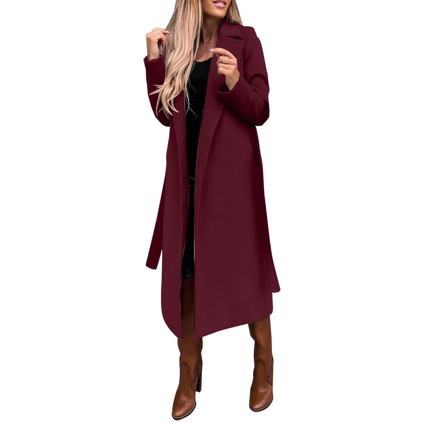 Women's Elegant Woolen Long Coat