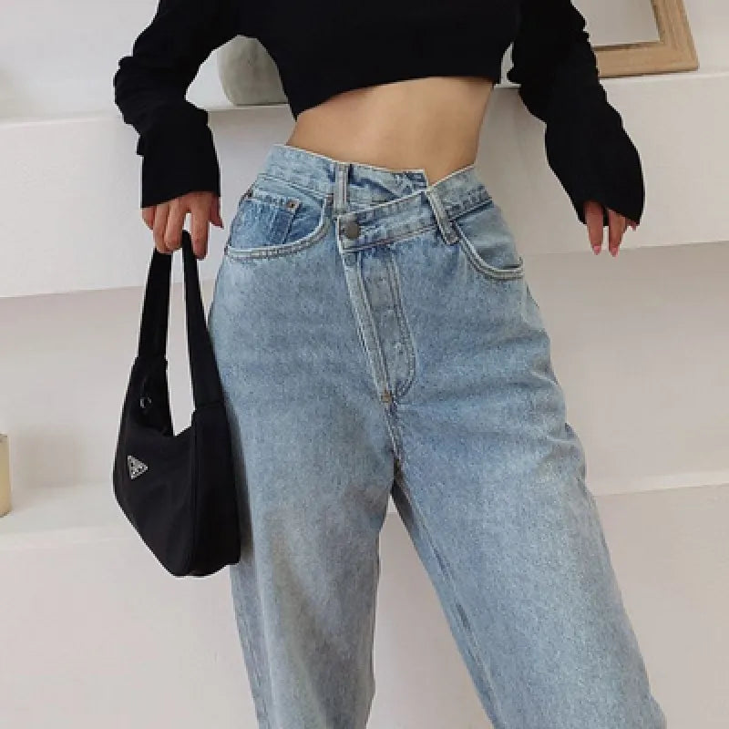 Loose Asymmetrical Denim Pants