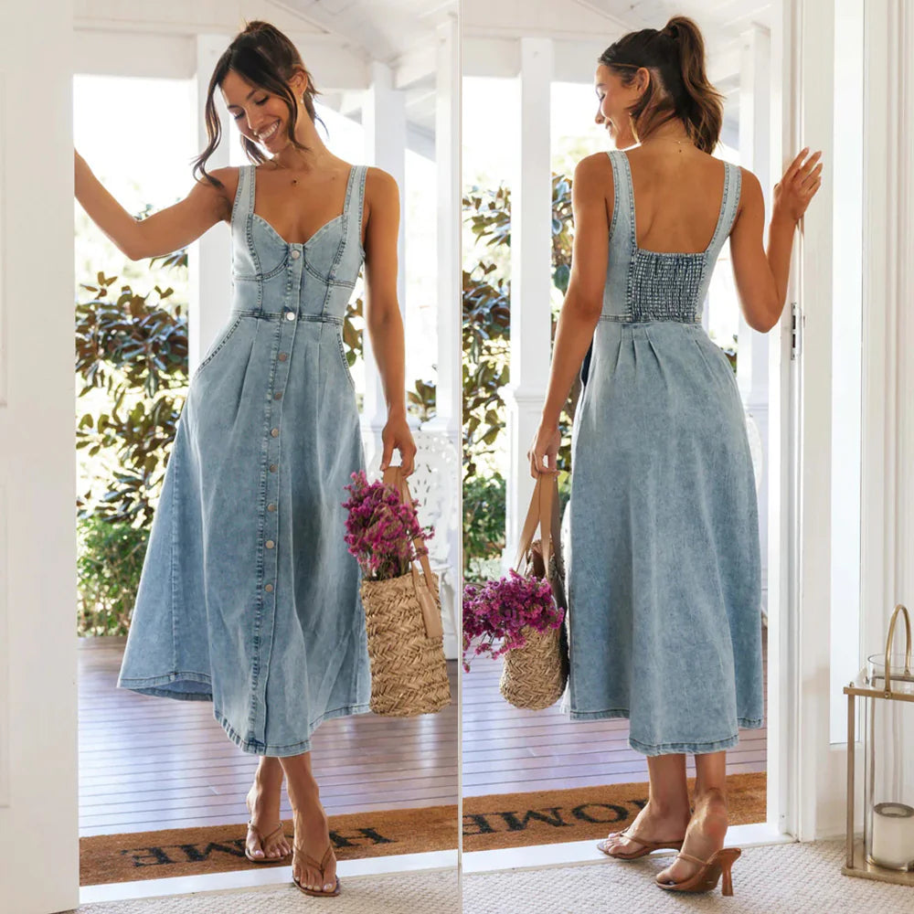 UrbanCharm Denim Midi Dress