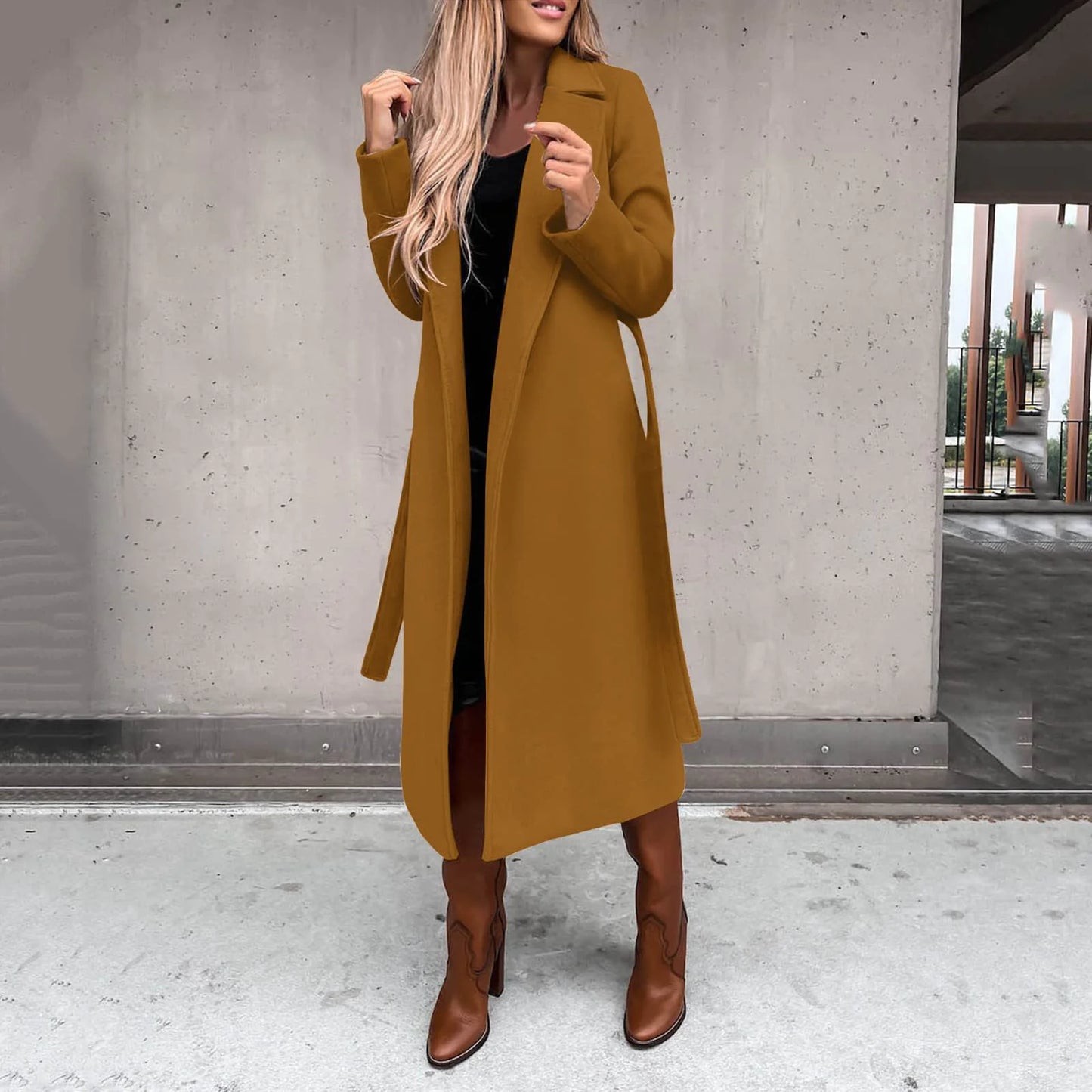 Women's Elegant Woolen Long Coat