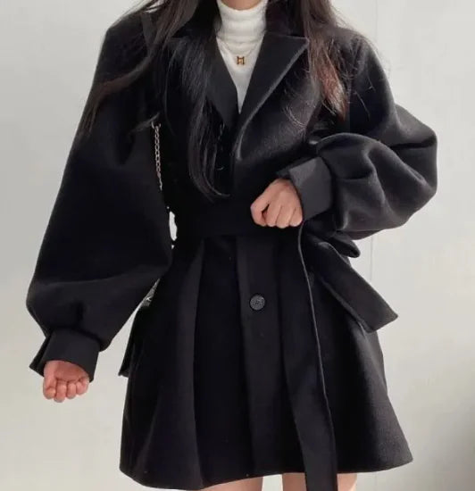 Women's Woolen Loose Wind Coat